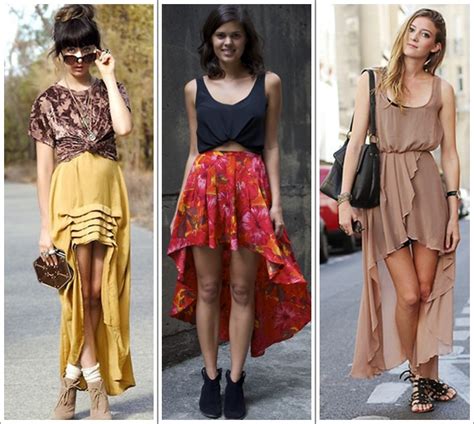 looks com saia curta na frente e longa atras